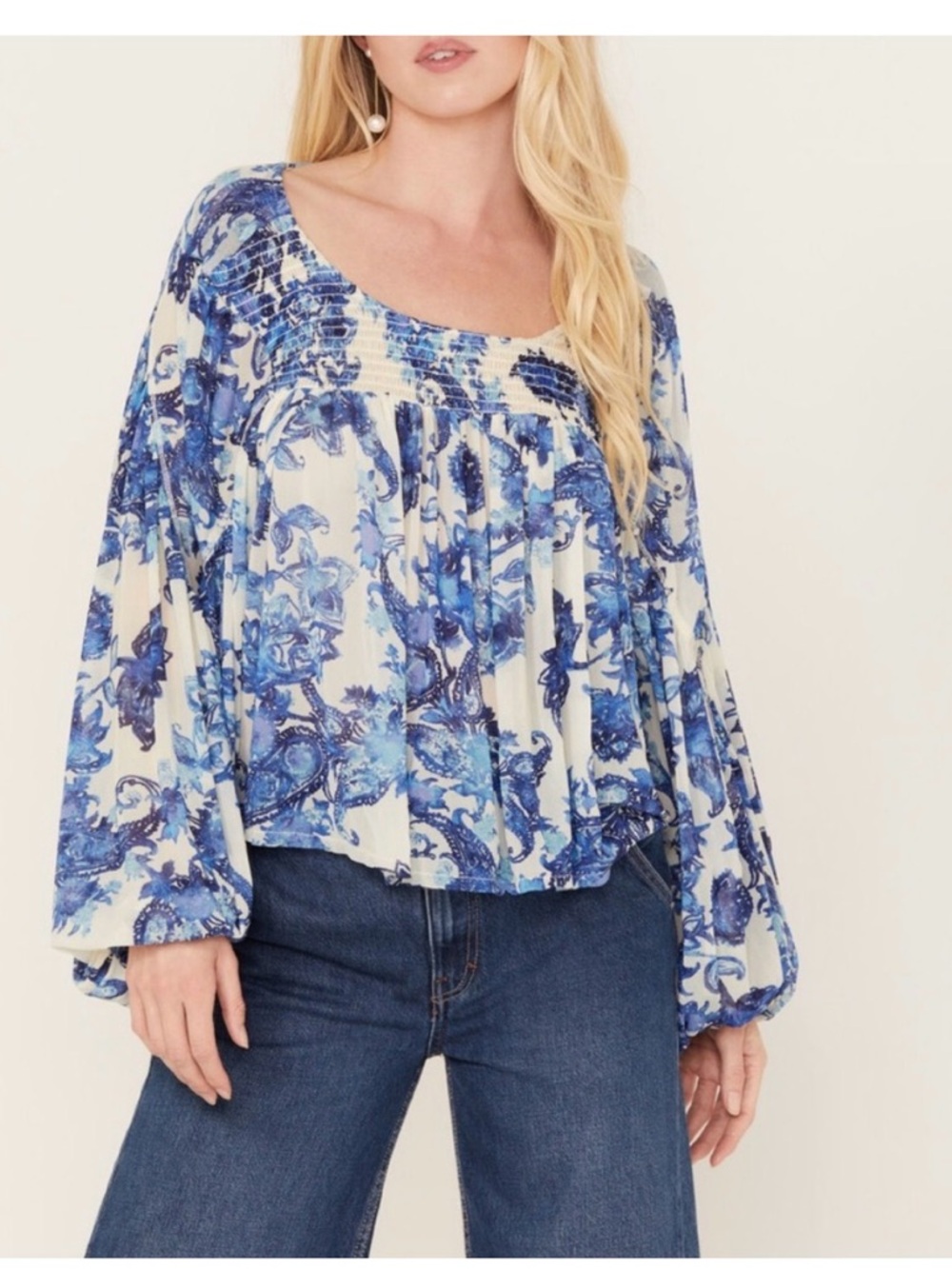 Free People Up For Anything Western Blouse